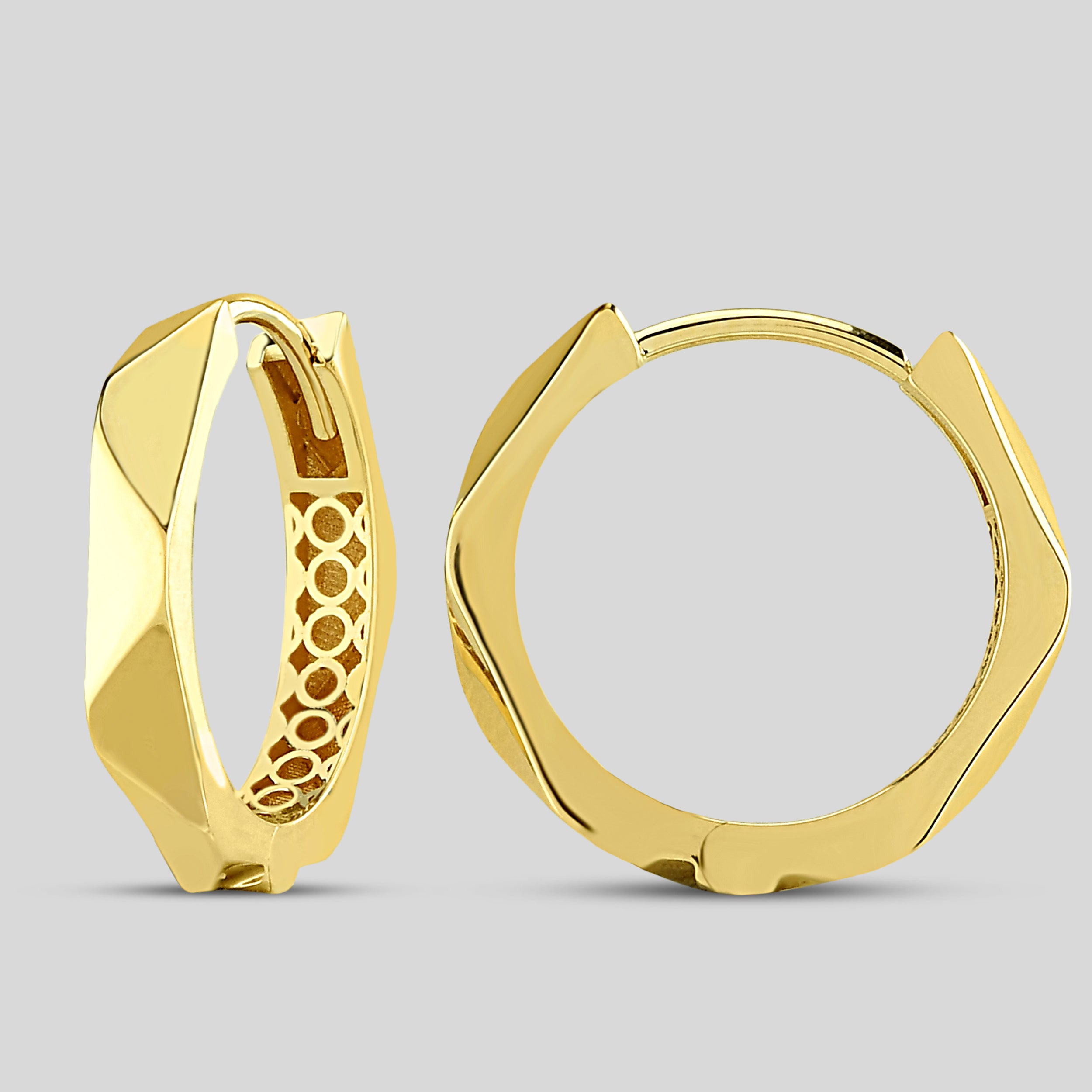 Cross Faceted Alvéole Hoops